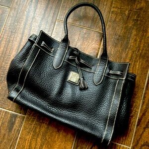 Dooney and Bourke black leather small tote bag